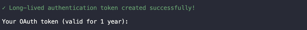 OAuth token generated successfully